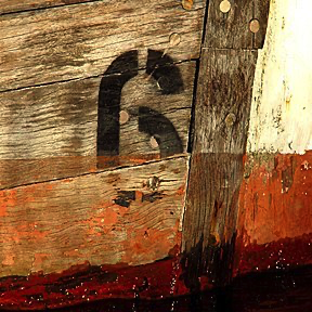 Six, weathered wood Six, weathered wood